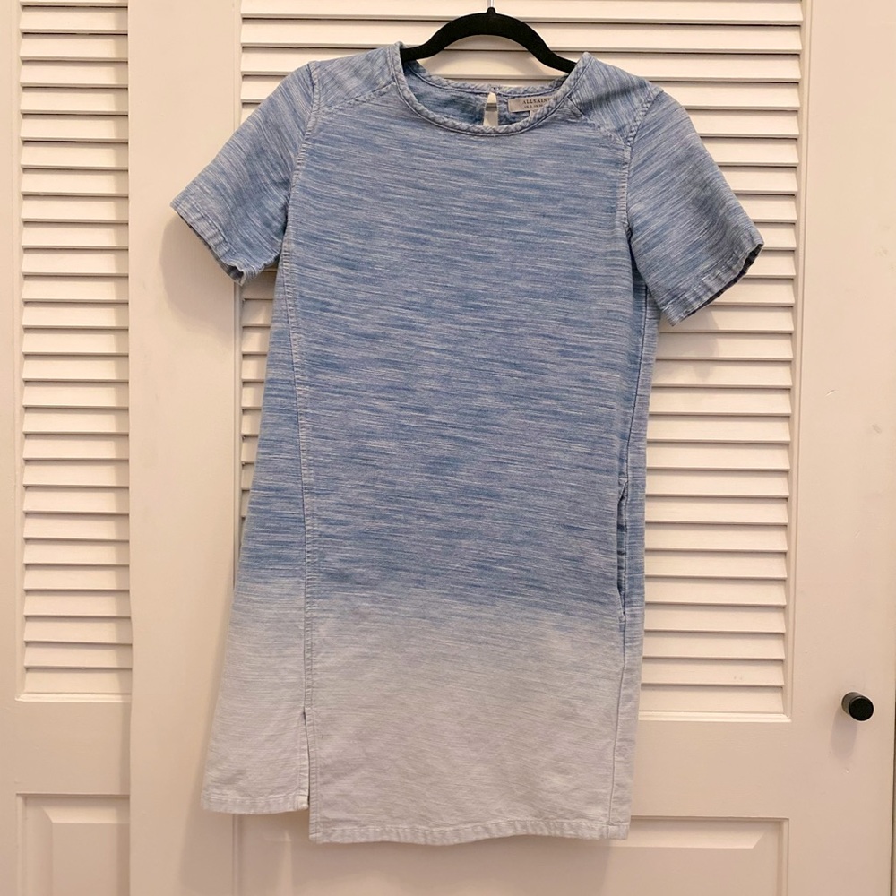 Allsaints ombré denim tshirt dress w pockets